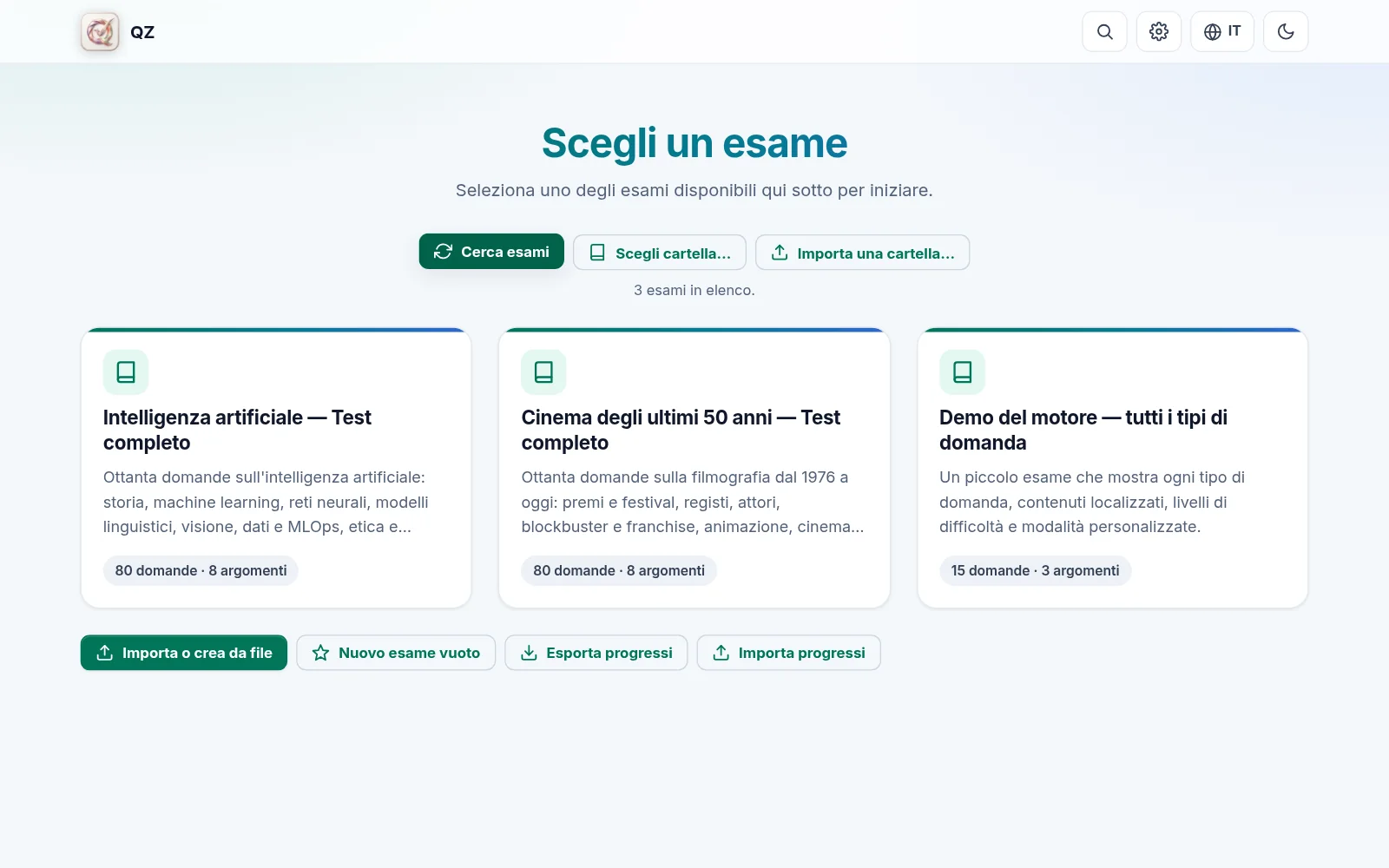 La scelta dell'esame