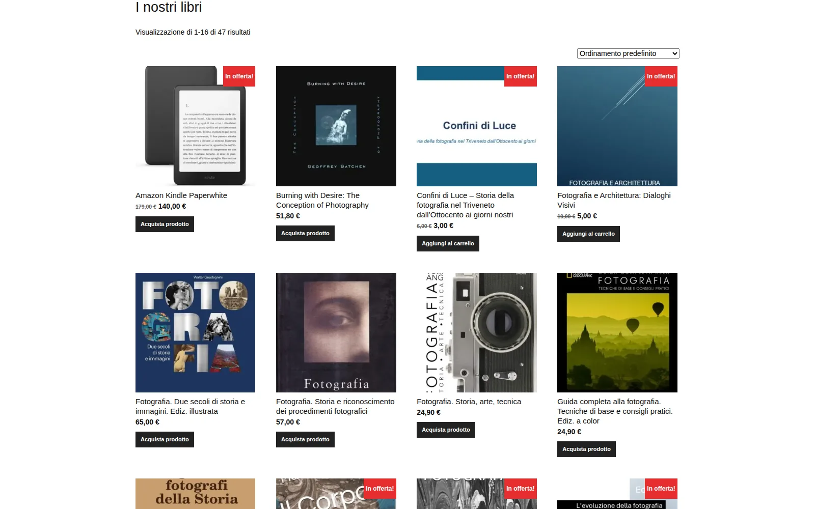 Il negozio: i libri in vendita